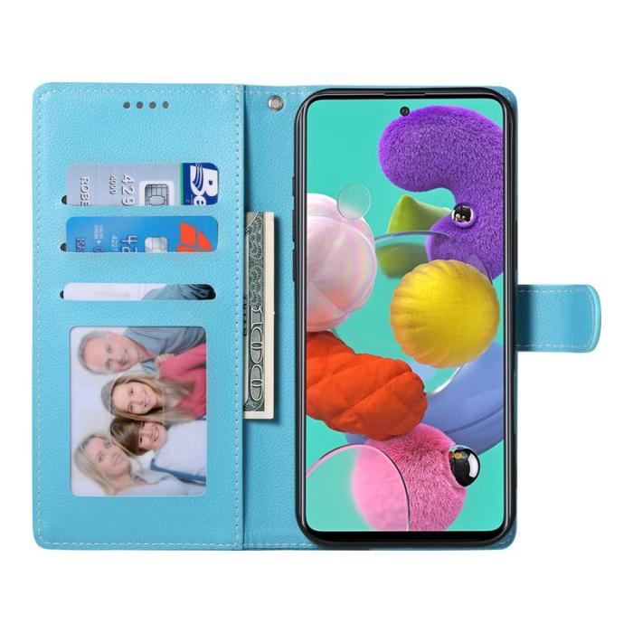 OEM - Samsung Galaxy A35 5G Fodral Äkta Läder Magnetisk - Ljusblå