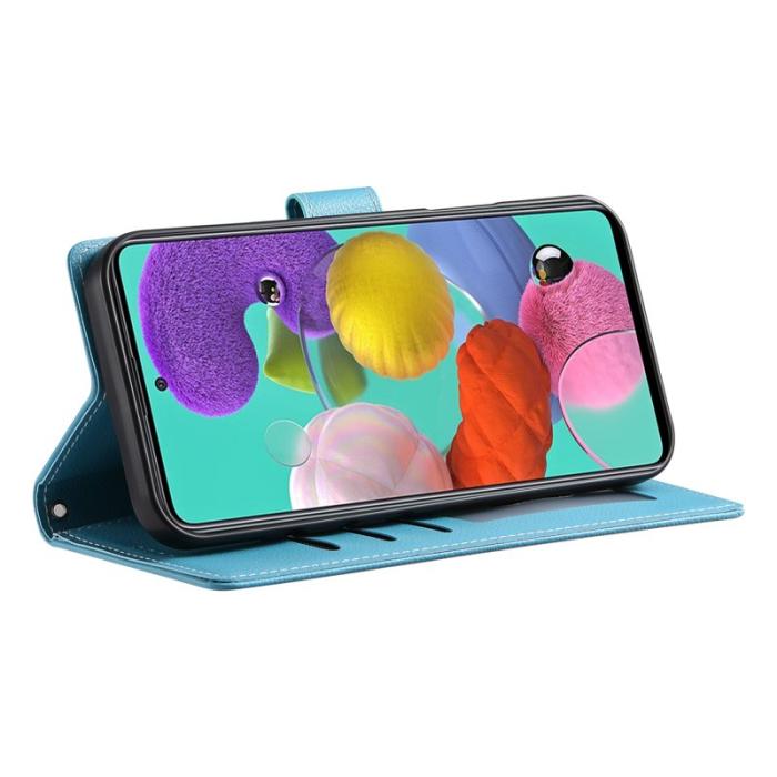 OEM - Samsung Galaxy A35 5G Fodral Äkta Läder Magnetisk - Ljusblå