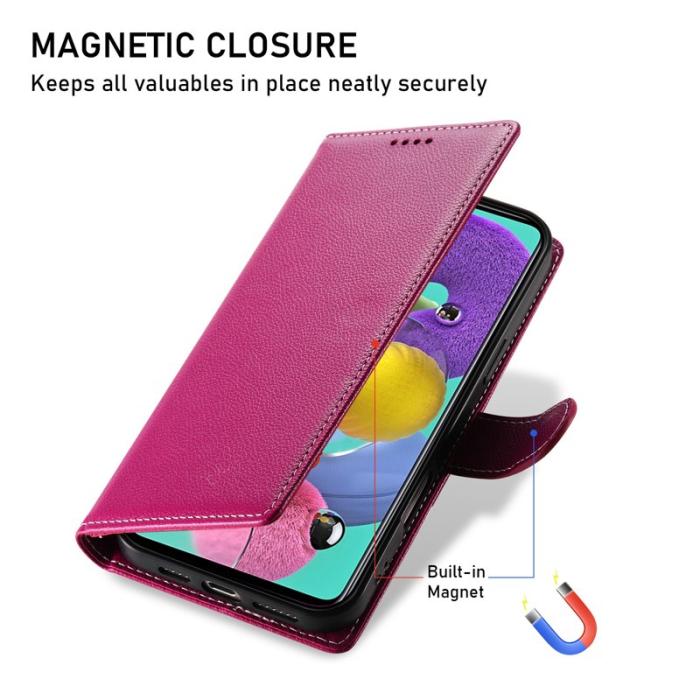 OEM - Samsung Galaxy A35 5G Fodral Äkta Läder Magnetisk - Rosa