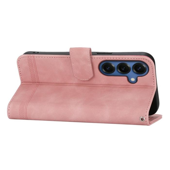 DIERFENG - DIERFENG Samsung Galaxy S26 Fodral Läder Imprint - Rosa