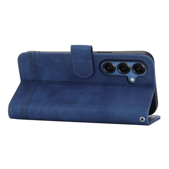 DIERFENG - DIERFENG Samsung Galaxy S26 Plus Fodral Konstläder - Blå