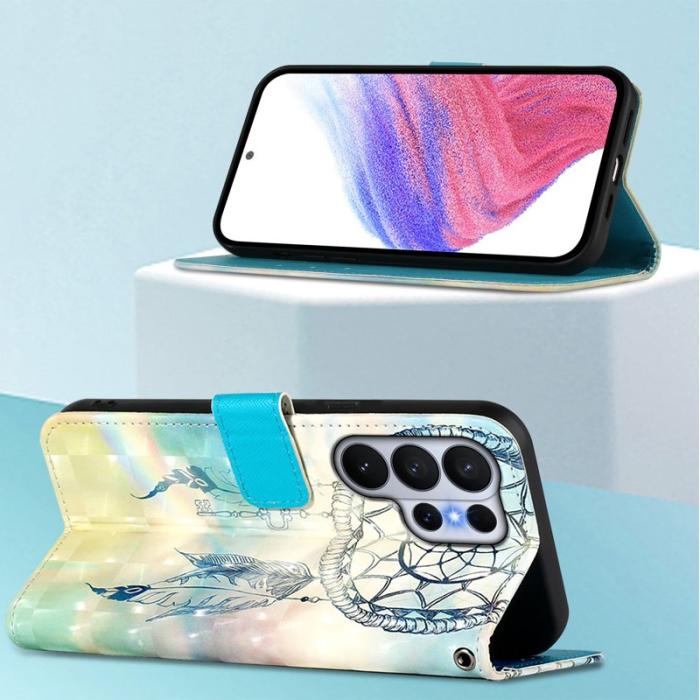 OEM - Dream Wind Chime Samsung Galaxy S26 Ultra Fodral Äkta Läder - Mönstrad