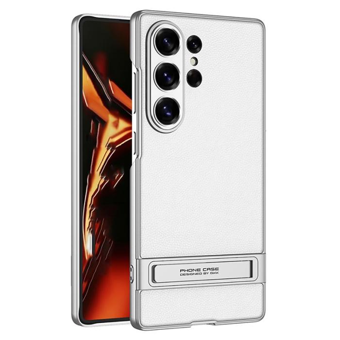GKK - GKK Samsung Galaxy S26 Ultra Skal Slim Kickstand PC + PU - Silver
