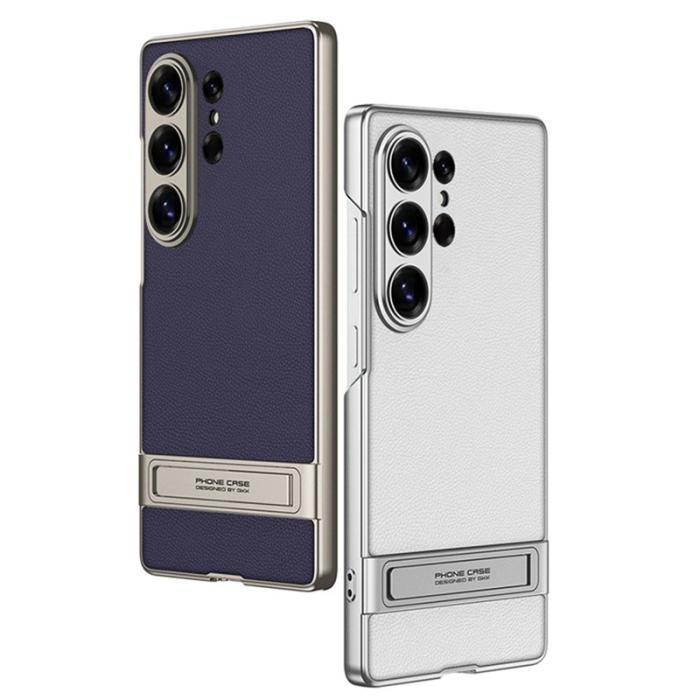GKK - GKK Samsung Galaxy S26 Ultra Skal Slim Kickstand PC + PU - Silver