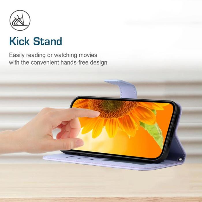 OEM - Samsung Galaxy A35 5G Fodral Konstläder Solros - Ljus Lila