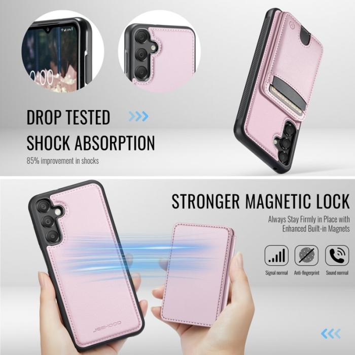 JEEHOOD - JEEHOOD Samsung Galaxy A35 5G Fodral KonstLäder - Rosa