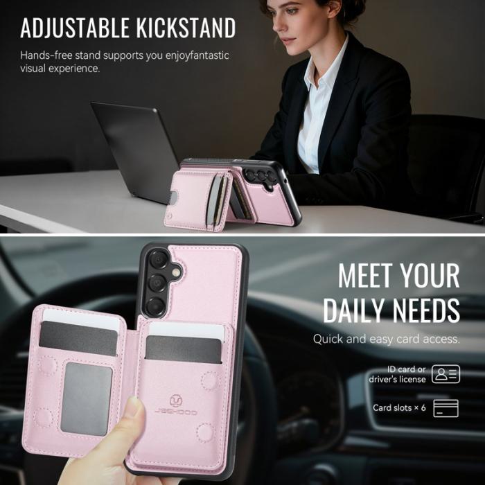 JEEHOOD - JEEHOOD Samsung Galaxy A35 5G Fodral KonstLäder - Rosa