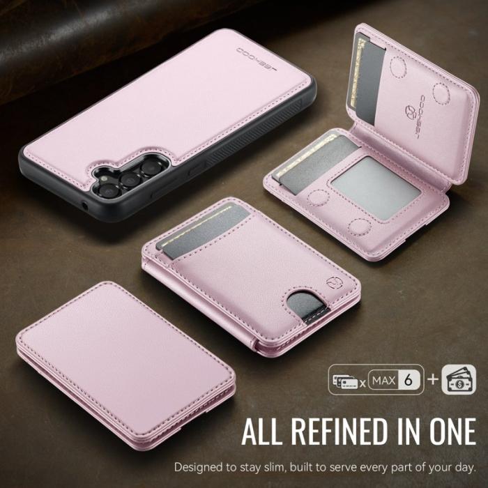 JEEHOOD - JEEHOOD Samsung Galaxy A35 5G Fodral KonstLäder - Rosa