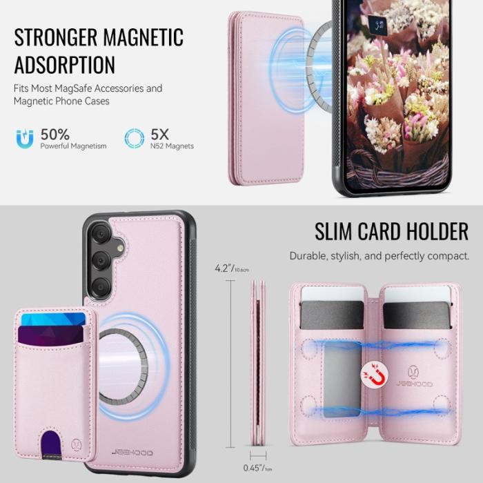 JEEHOOD - JEEHOOD Samsung Galaxy A35 5G Fodral KonstLäder - Rosa