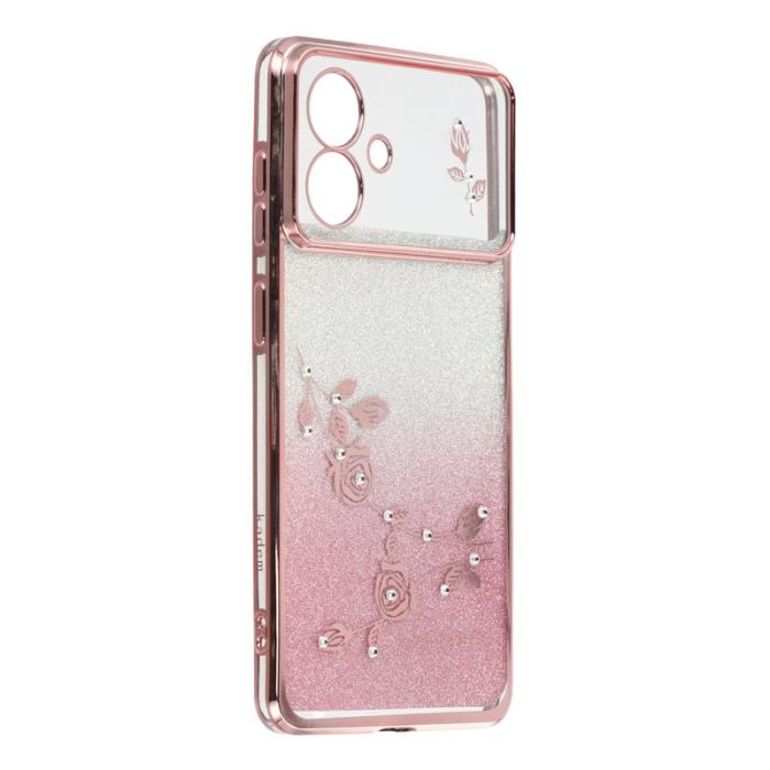 KADEM - KADEM Samsung Galaxy S26 Edge Skal Blommönster TPU Gradient - Roséguld