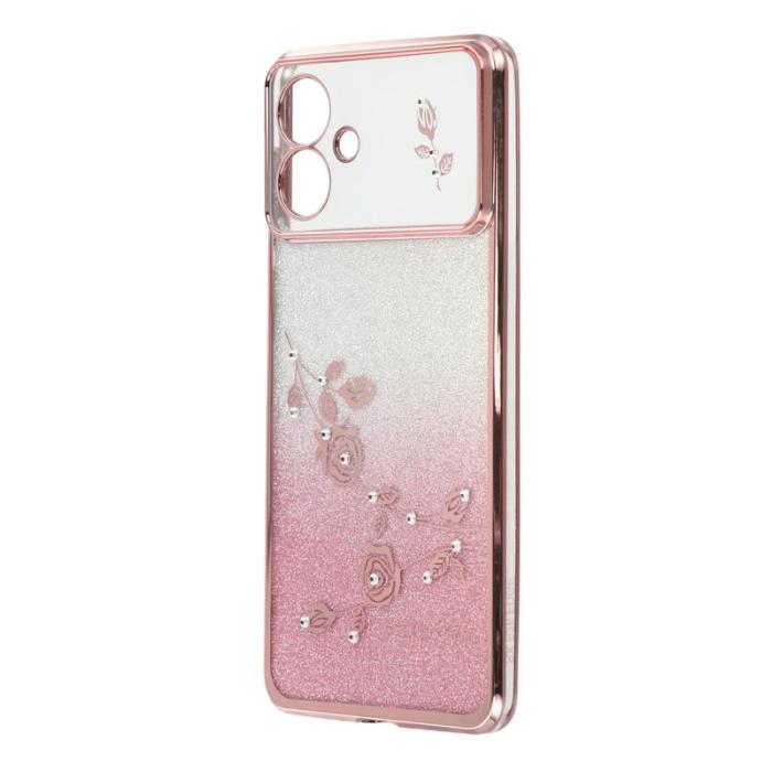 KADEM - KADEM Samsung Galaxy S26 Edge Skal Blommönster TPU Gradient - Roséguld
