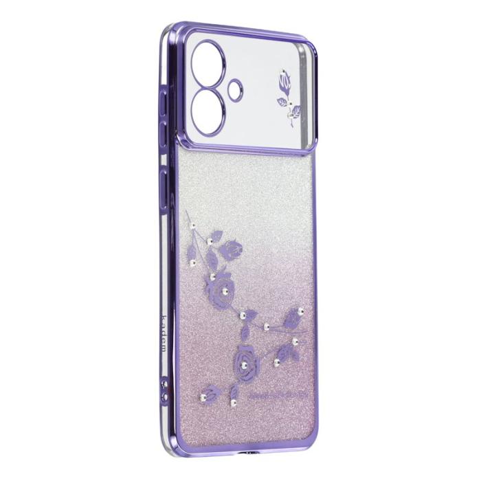 KADEM - KADEM Samsung Galaxy S26 Edge Skal Blommor TPU Flexibel Gradient - Lila