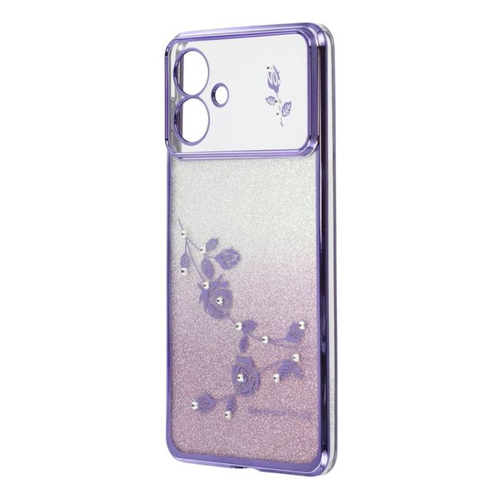 KADEM - KADEM Samsung Galaxy S26 Edge Skal Blommor TPU Flexibel Gradient - Lila
