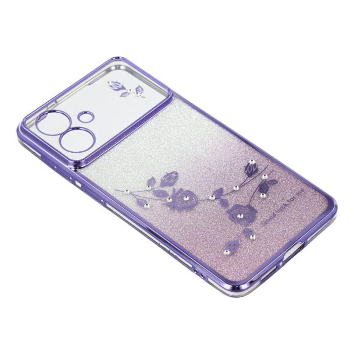 KADEM - KADEM Samsung Galaxy S26 Edge Skal Blommor TPU Flexibel Gradient - Lila
