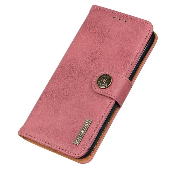 KHAZNEH - KHAZNEH Samsung Galaxy A35 5G Fodral Äkta Läder - Rosa