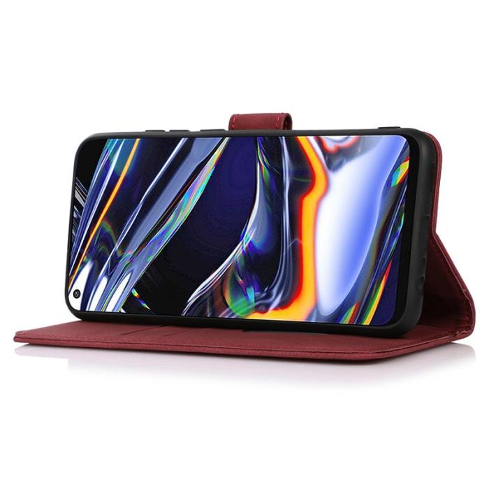 KHAZNEH - KHAZNEH Samsung Galaxy A35 5G Fodral TPU+Konstläder Ställ - Röd