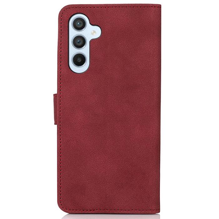 KHAZNEH - KHAZNEH Samsung Galaxy A35 5G Fodral TPU+Konstläder Ställ - Röd