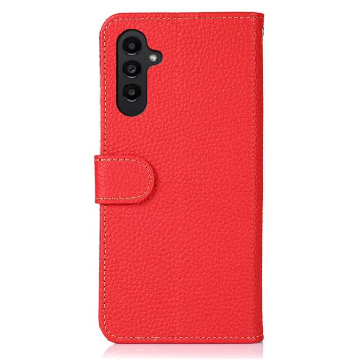 KHAZNEH - KHAZNEH Samsung Galaxy S26 / S26 Pro Skal Äkta Läder Flip - Röd