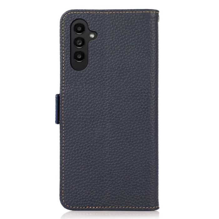 KHAZNEH - KHAZNEH Samsung Galaxy S26/S26 Pro Skal Äkta Läder RFID Skydd - Blå