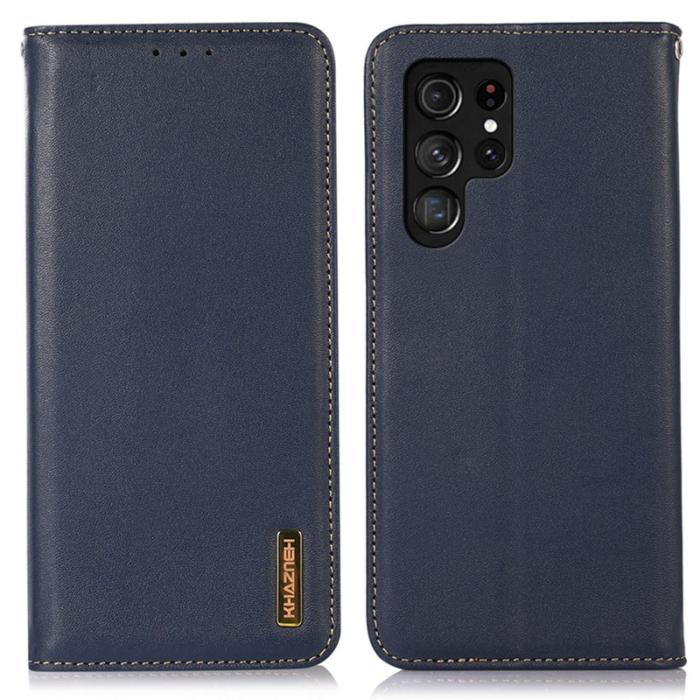 KHAZNEH - KHAZNEH Samsung Galaxy S26 Ultra Fodral Äkta Läder Nappa - Blå