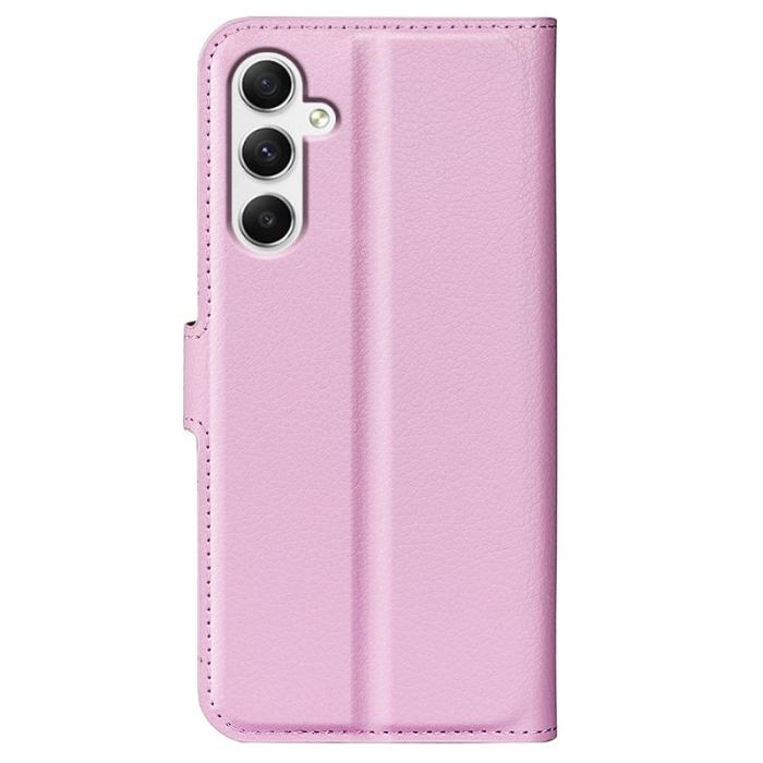 OEM - LITCHI Samsung Galaxy A35 5G Fodral PU Läder - Rosa
