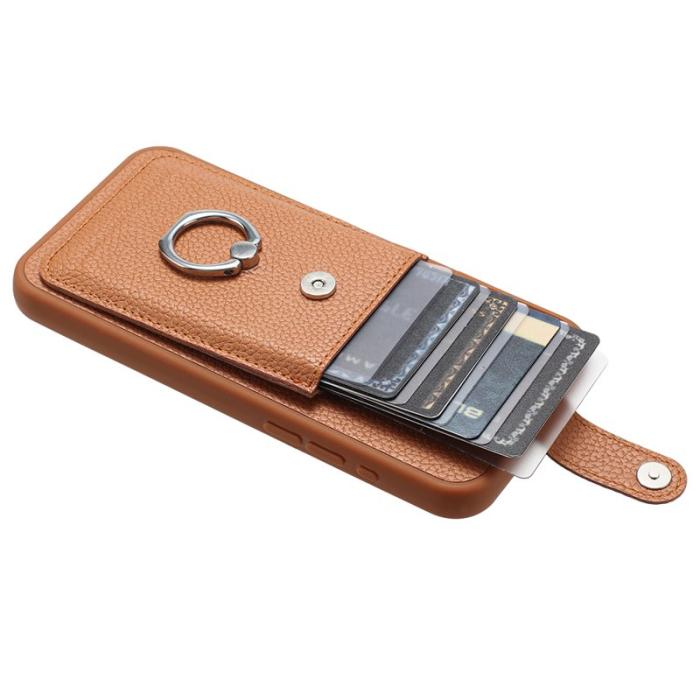 OEM - LITCHI Samsung Galaxy A35 5G Skal Äkta Läder - Brun