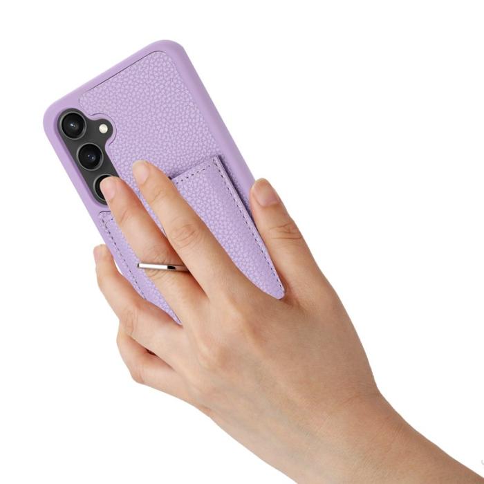 OEM - LITCHI Samsung Galaxy A35 5G Skal Äkta Läder - Lila