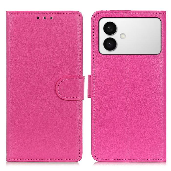 OEM - Litchi Samsung Galaxy S26 Edge Fodral PU Läder - Rosa