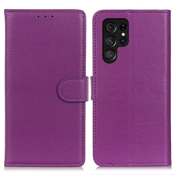 OEM - LITCHI Samsung Galaxy S26 Ultra Fodral PU Läder - Lila