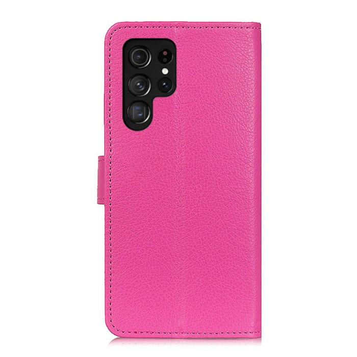 OEM - Litchi Samsung Galaxy S26 Ultra Fodral PU Läder - Rosa