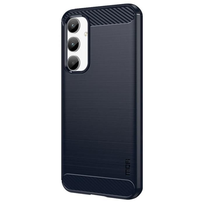 Mofi - MOFI Samsung Galaxy A35 5G Skal TPU Carbon Fiber - Blå