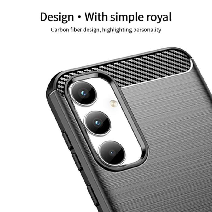 Mofi - MOFI Samsung Galaxy A35 5G Skal TPU Carbon Fiber - Blå