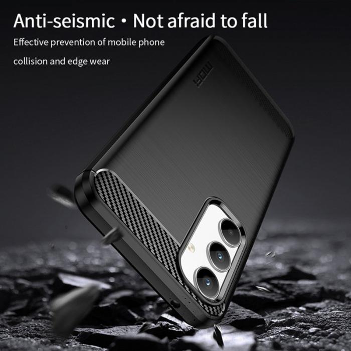 Mofi - MOFI Samsung Galaxy A35 5G Skal TPU Carbon Fiber - Blå