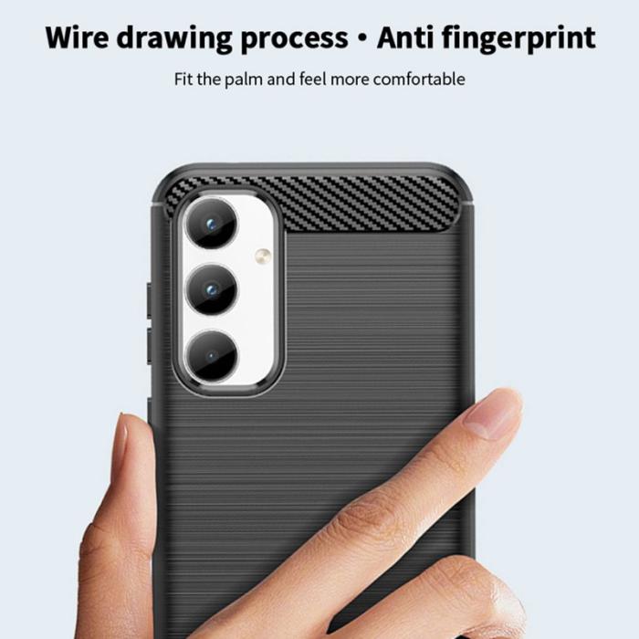 Mofi - MOFI Samsung Galaxy A35 5G Skal TPU Carbon Fiber - Svart
