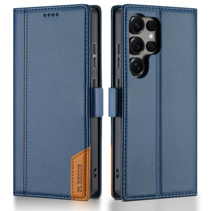 N.BEKUS - N.BEKUS P3 För Samsung Galaxy S26 Ultra Fodral PU Läder - Blå