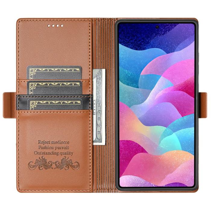 N.BEKUS - N.BEKUS P3 För Samsung Galaxy S26 Ultra Fodral PU Läder - Brun