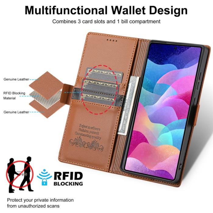 N.BEKUS - N.BEKUS P3 För Samsung Galaxy S26 Ultra Fodral PU Läder - Brun