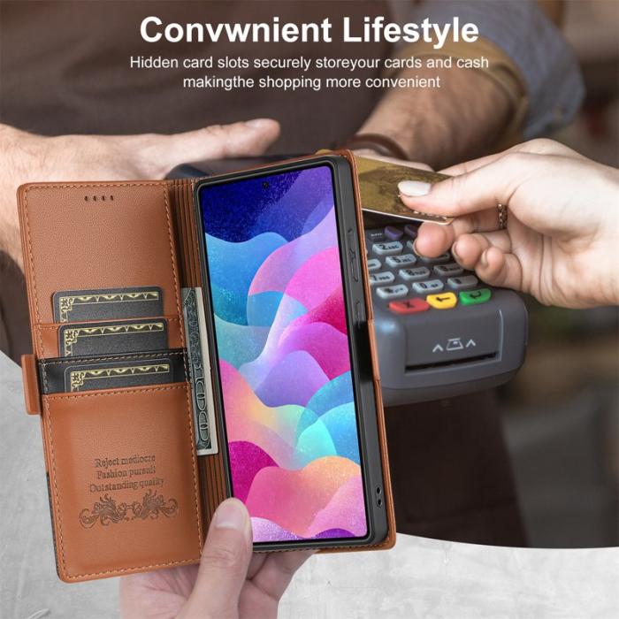 N.BEKUS - N.BEKUS P3 För Samsung Galaxy S26 Ultra Fodral PU Läder - Brun