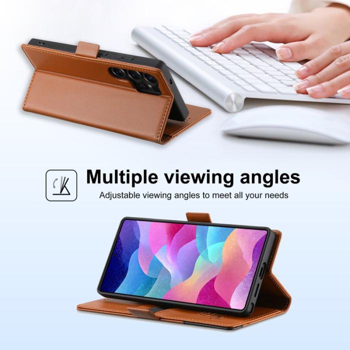 N.BEKUS - N.BEKUS P3 För Samsung Galaxy S26 Ultra Fodral PU Läder - Brun