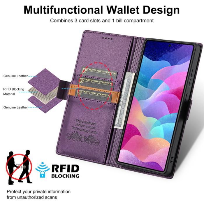 N.BEKUS - N.BEKUS P3 För Samsung Galaxy S26 Ultra Fodral PU Läder - Lila