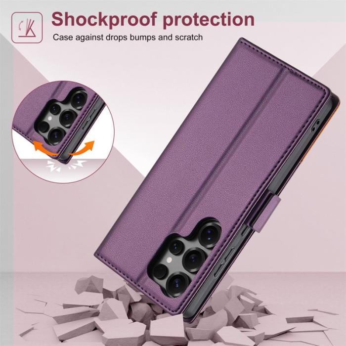 N.BEKUS - N.BEKUS P3 För Samsung Galaxy S26 Ultra Fodral PU Läder - Lila