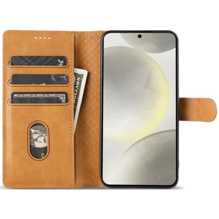 N.BEKUS - N.BEKUS Samsung Galaxy A35 5G Fodral Scratch-Proof Äkta Läder - Brun