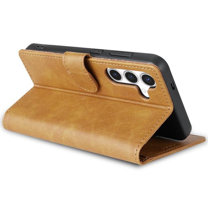 N.BEKUS - N.BEKUS Samsung Galaxy A35 5G Fodral Scratch-Proof Äkta Läder - Brun