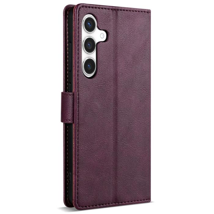 N.BEKUS - N.BEKUS Samsung Galaxy A35 5G Fodral Scratch-Proof Äkta Läder - Vinröd