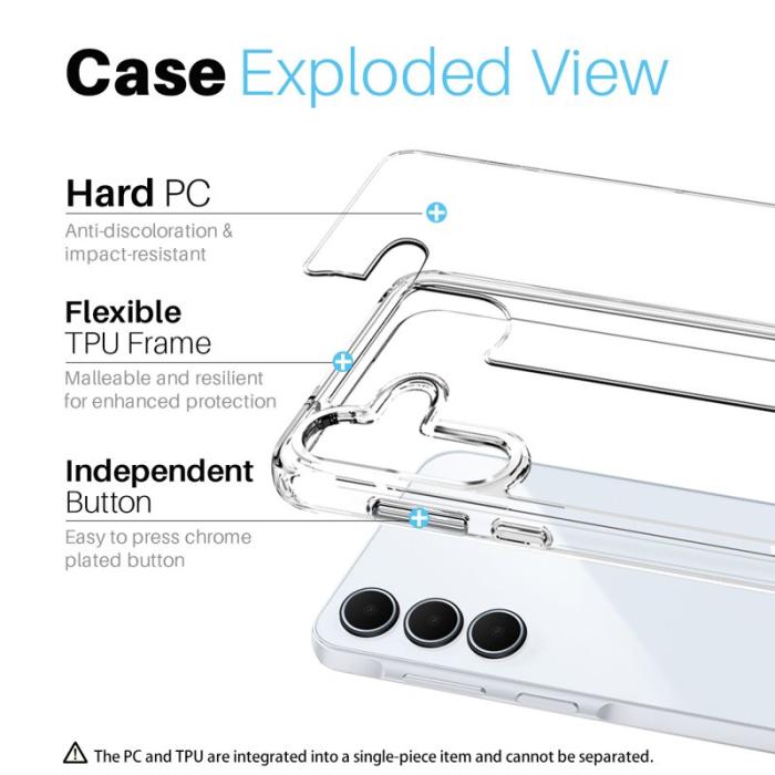 NORTHJO - NORTHJO Samsung Galaxy A35 5G Skal Transparent PC+TPU - Ingen färg