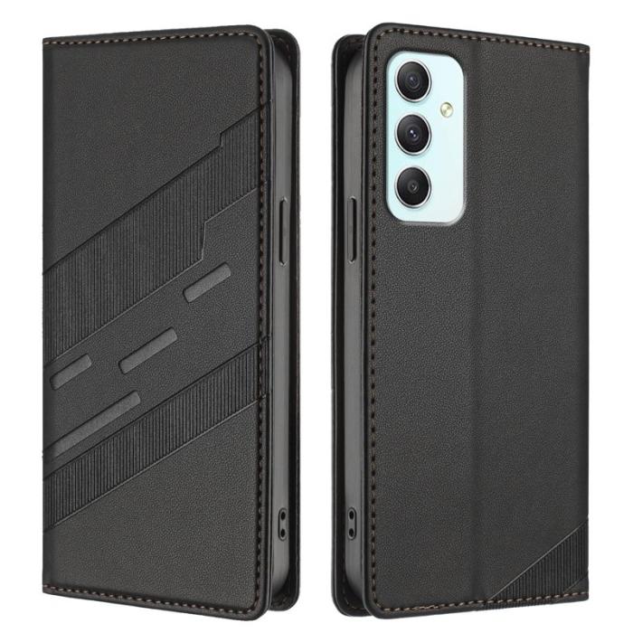 OEM - PUNK Samsung Galaxy A35 5G Fodral Äkta Läder - Svart