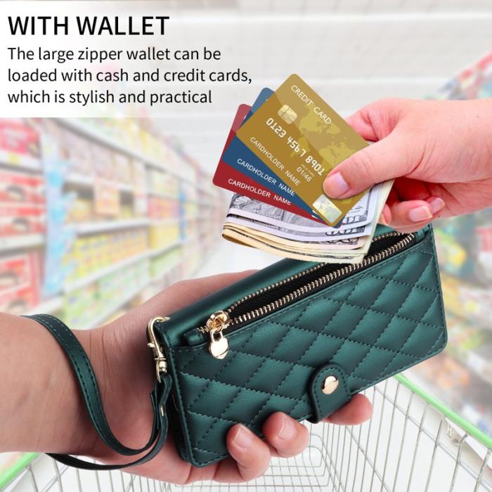 OEM - Rhombus Samsung Galaxy A35 5G Fodral Äkta Läder Ställ - Svartgrön