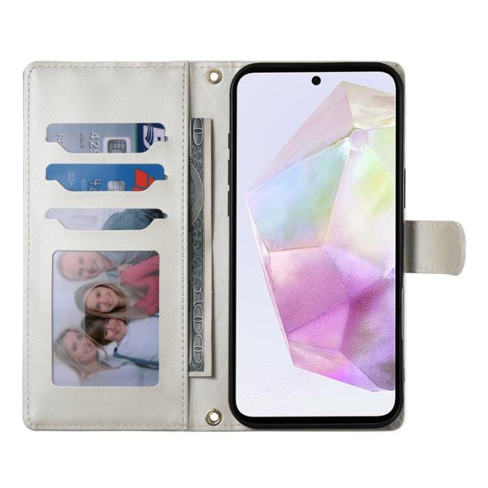 OEM - Rhombus Samsung Galaxy A35 5G Fodral Läder - Beige