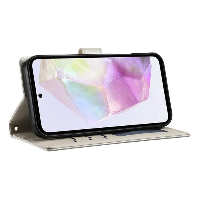 OEM - Rhombus Samsung Galaxy A35 5G Fodral Läder - Beige