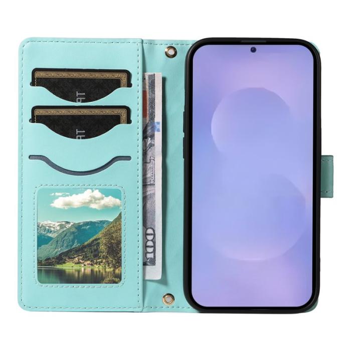 OEM - Rhombus Samsung Galaxy S26 Plus Fodral Äkta Läder - Grön